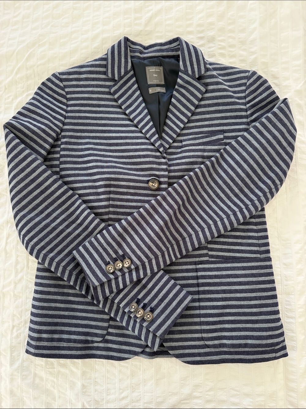 Gap Navy & Light Blue Striped Blazer